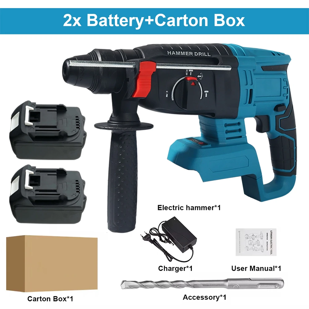 26MM Bürstenlosen Elektrischen Hammer Bohrer Multifunktionale Dreh Cordless Wiederaufladbare Power Werkzeuge Für Makita 18V Batterie