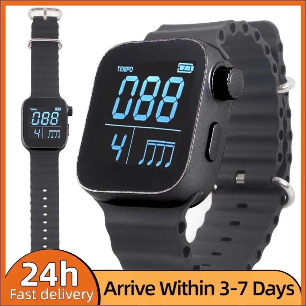 

Wearable Vibrating Metronome for Sport Running Metronome Watch Adjustable Strap Beat Counting Watch For All Guitar Piano Drums