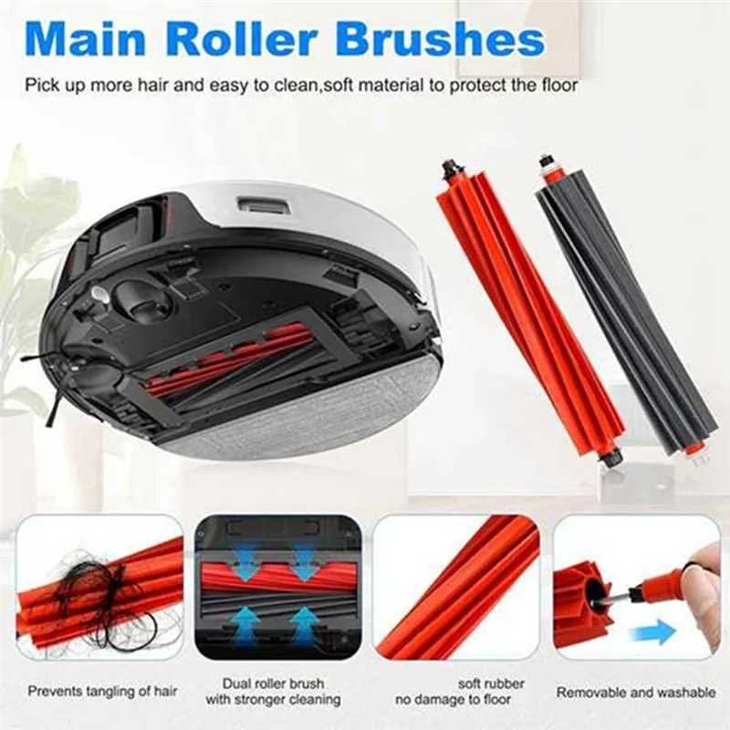 B98A-Vacuum Brush Dust Bag Filter Mop Cloth Replacement Set 28PCS For Roborock S8 Maxv Ultra Cleaner