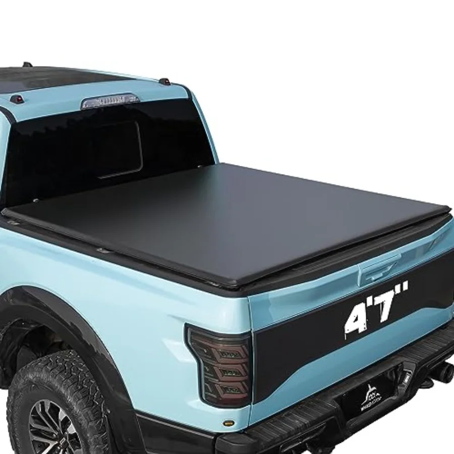 Soft Roll Up Truck Bed Tonneau Cover Compatible with Maverick 2022 2023 2024 2025 4.6 ft Box for Secure Cargo Protection and E