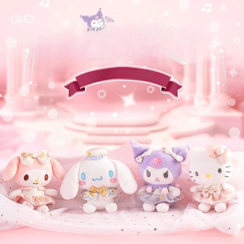

Miniso genuine Sanrio Platinum Kulomi pendant Melody KT Yugui Dog Schoolbag Keychain pendant plush pendant
