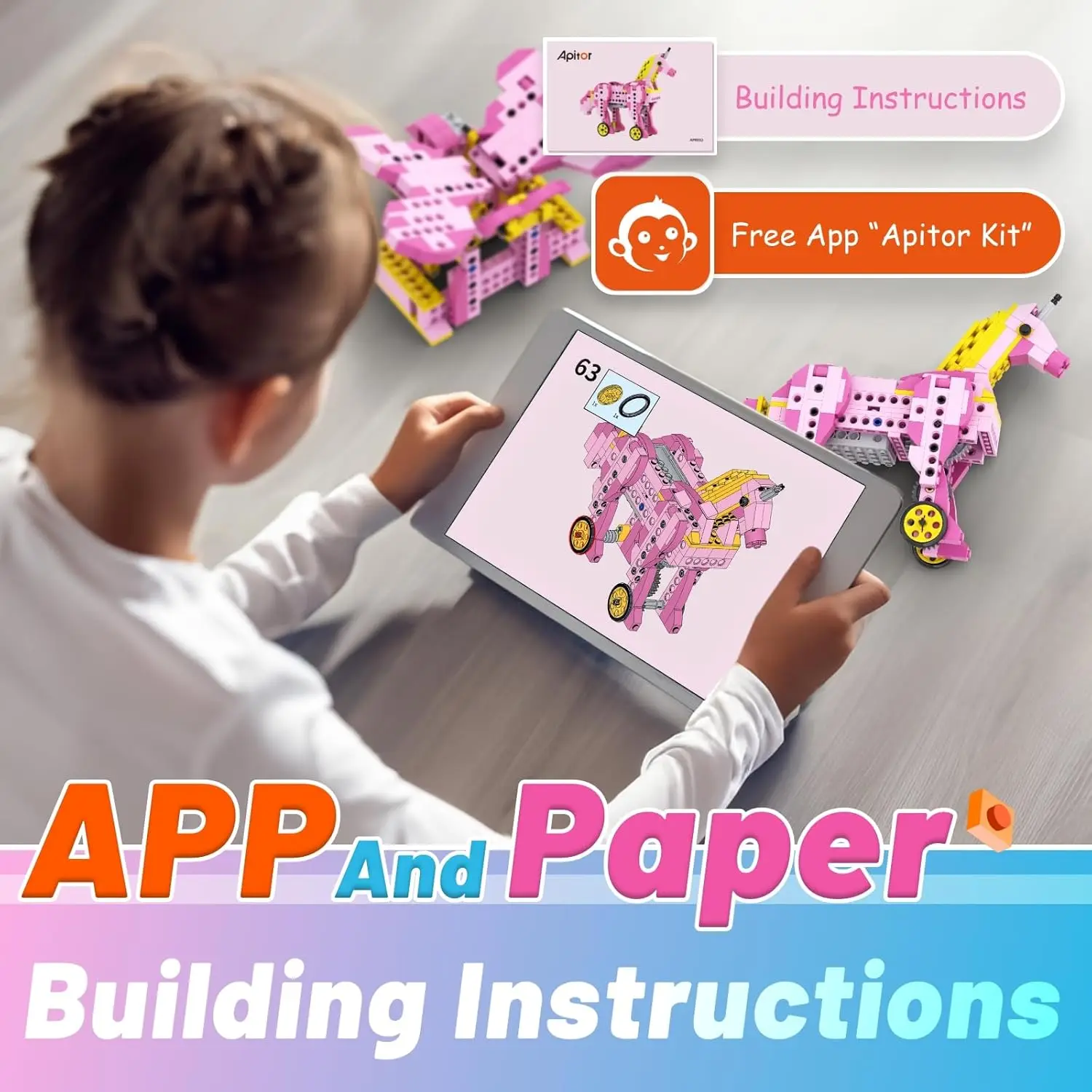 Apitor STEM Toys for Girls 8-in-1 Electric Motor Robotic Science Kits STEM Kit for Kids Age 8-10 Educational Craft Building Toys