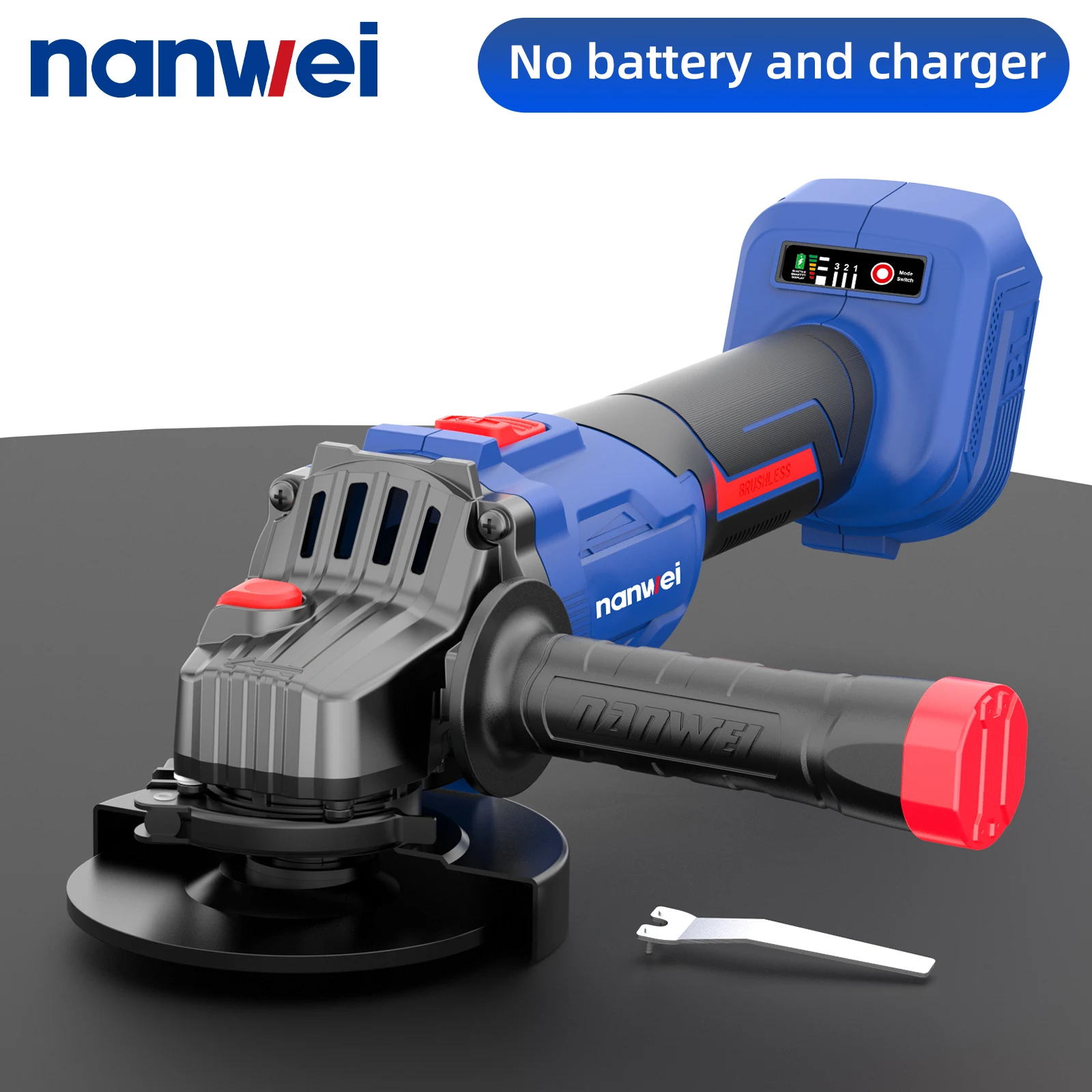 NANWEI 20V Brushless Lithium Angle Grinder Cordless Polishing Machine