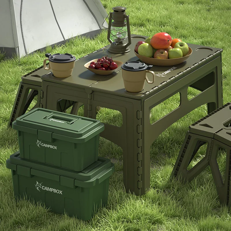 

Outdoor Tables Portable Outdoor Folding Table, Camping Plastic Table, Simple Picnic Supplies, Heightened and Lengthened