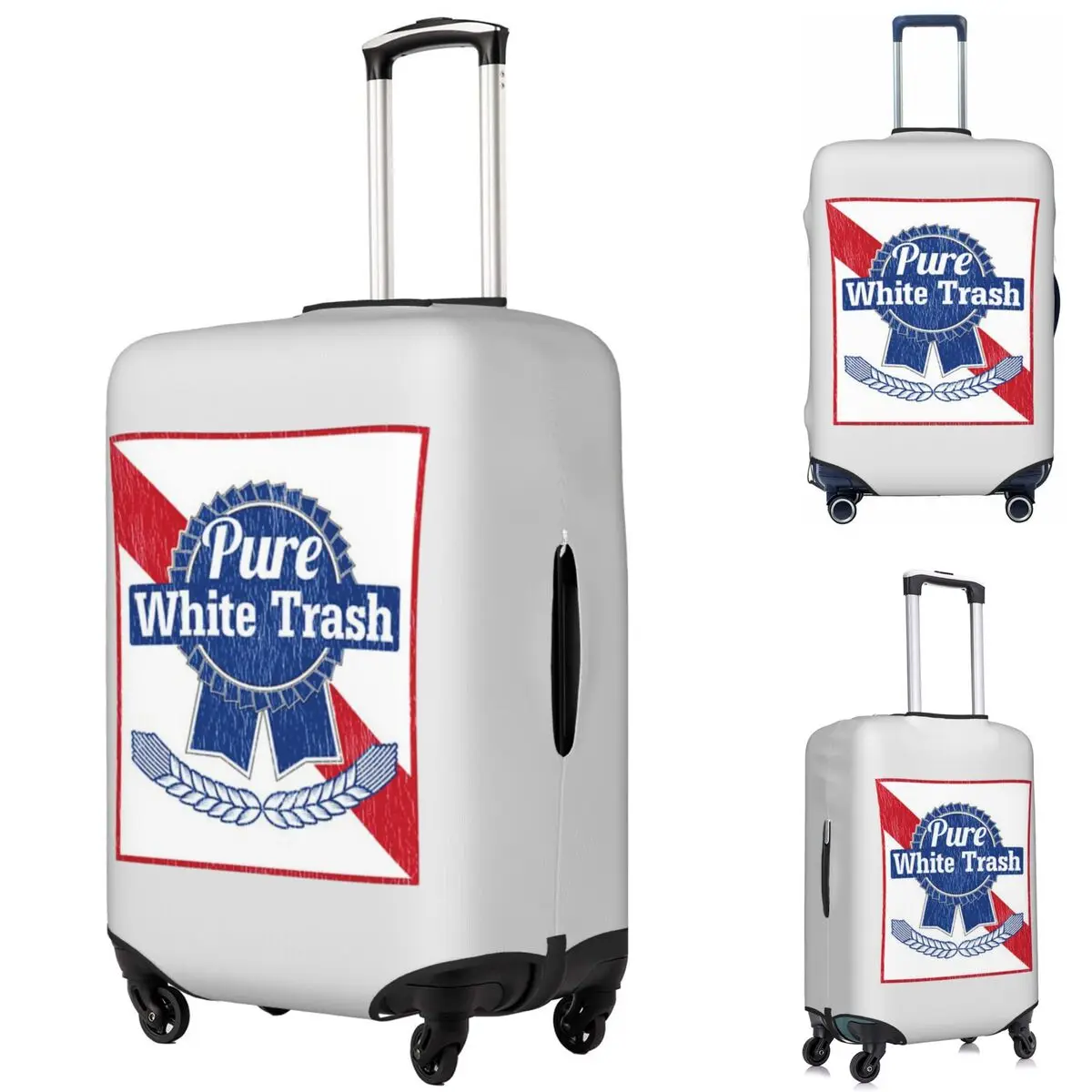 

Funny Redneck Gift, Pure White Trash Suitcase Cover Protection Elastic Trip Luggage Protector Covers for 18-32 Inch