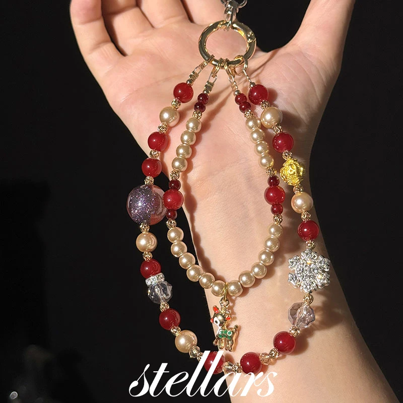 

Luxury Red Phone Strap Hand Strap Pendant Wrist Strap Keychain New Chinese Style - Elegant Phone Lanyard for Mobile Devices