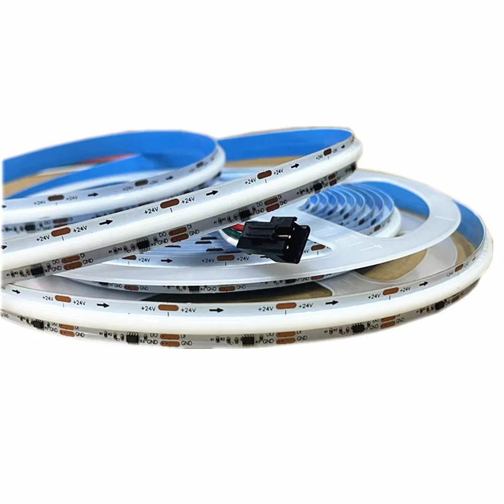 COB alta densidade flexível LED Strip Light, fita fita, Phantom RGB, WS2811, DC 24V, 720 LEDs/m