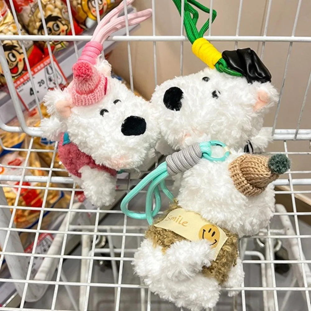 

Stuffed West Highland Bag Pendant Anti-lost Plush Plush Puppy Doll Keychain Cute Cartoon Animal Car Hanging Pendant Decoration