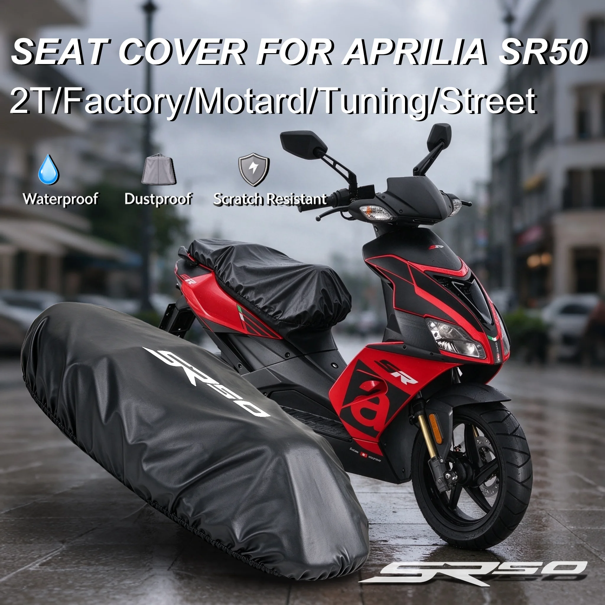 Seat Cover For Aprilia SR50 2T/Factory/Motard/Tuning/Street SR 50 Scooter Rainproof Seat Cover Scratch-Resistant Sun Protection