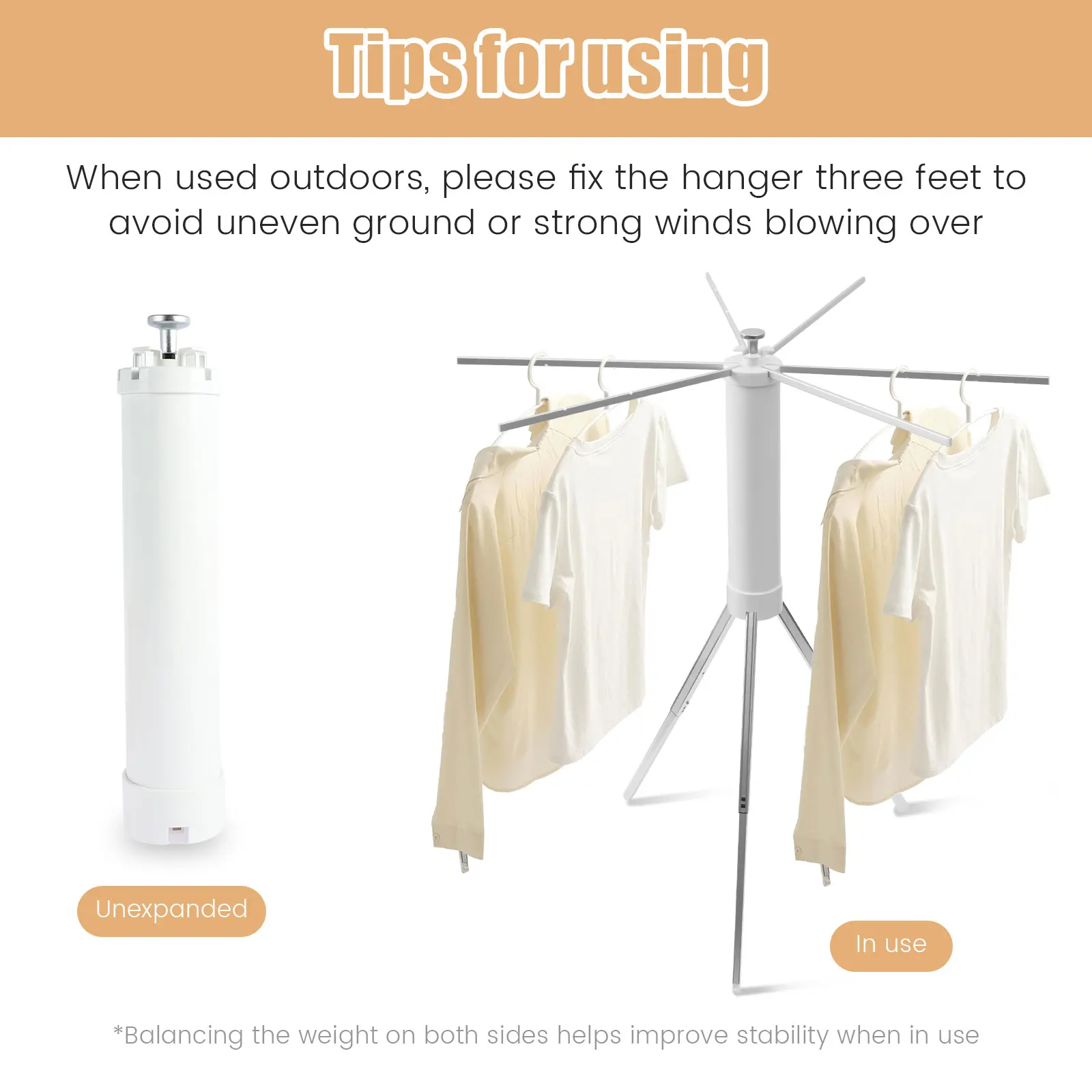 Aluminum Alloy Foldable Clothes Drying Rack Portable Rust Proof Tripod Standing Laundry Racks for Home Outdoors Clothes Holders