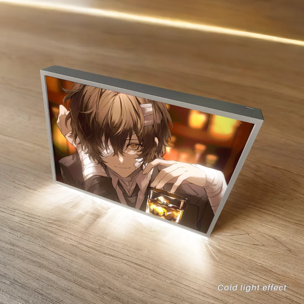 INS popular anime character light painting, HD 3color dimming USB dimming rechargeable atmosphere lamp,2-dimensional style gift