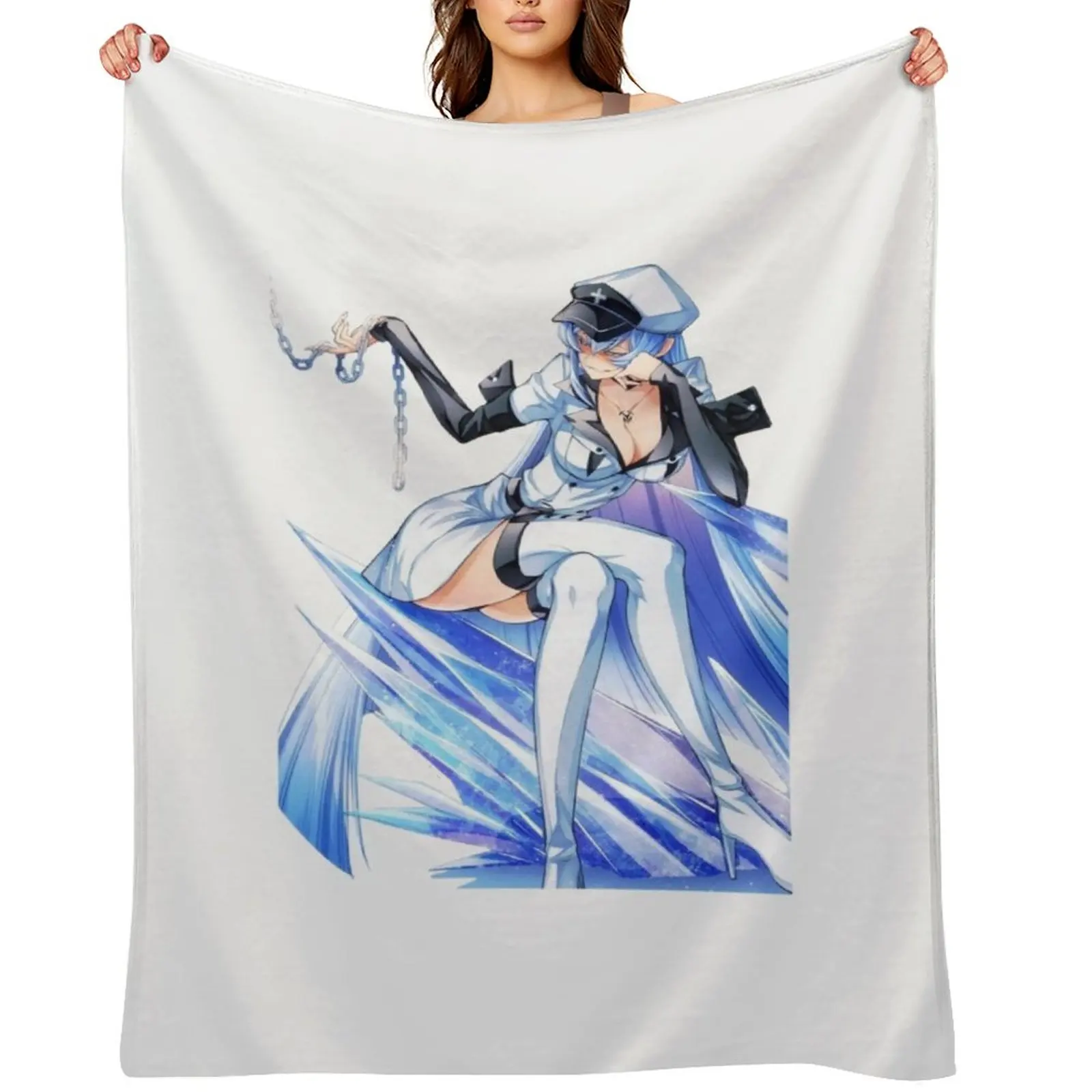 

Esdeath manga Waifu : Akame ga Kill Throw Blanket Bed Fashionable Furry Vintage decorative Blankets