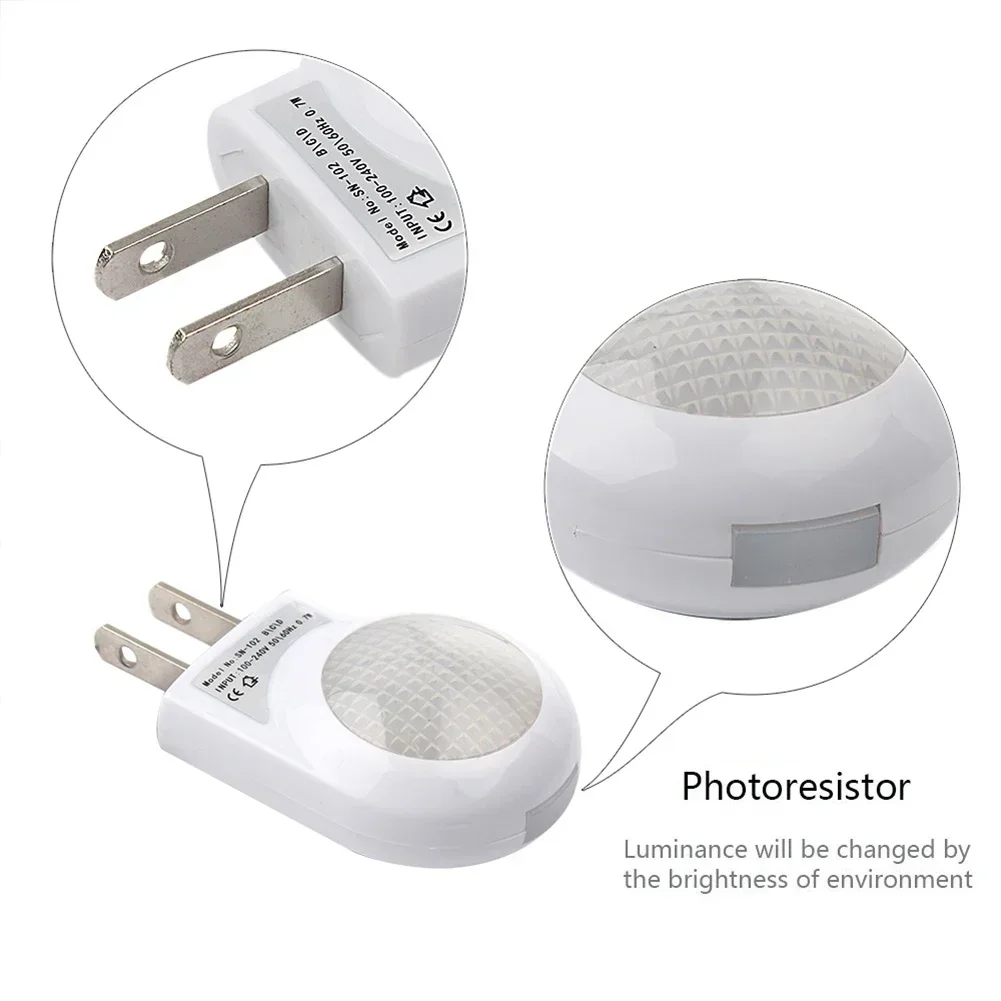 Mini Led Light Switch Socket Snail Night Light Sensor Control Light Mini Auto Night Lamp Wall Lamp for Baby Kids Bedroom EU Plug