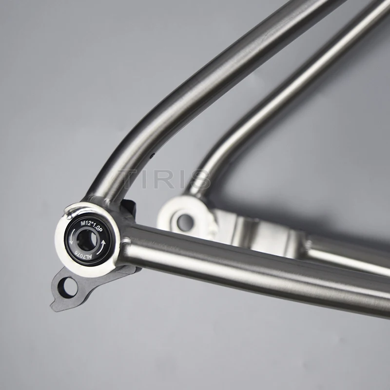 TIRIS-DR6 Titanium Road Frame, Full Internal Wiring, Disc /Rim Brake, Riding Thr- axle, Custom