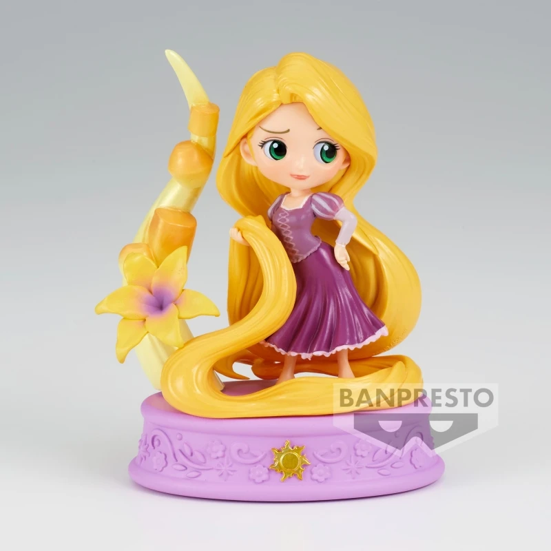 

Bandai Original 8Cm Qposket stories Disney Characters -Rapunzel- Action Figure Toys For Kids Gift Collectible Model Ornaments