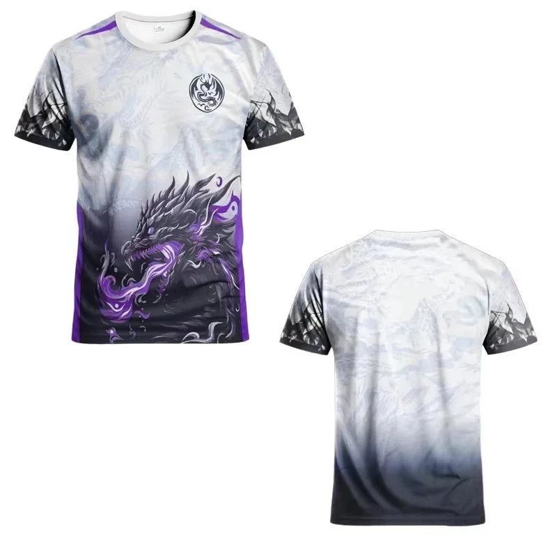 Herren-Fußballtrikot im japanischen Stil mit Drachen- und Kirschblütenmotiv, atmungsaktiv, schnelltrocknend, für Sportliebhaber und Liebhaber japanischer Kultur, perfektes Geschenk – Detail 6
