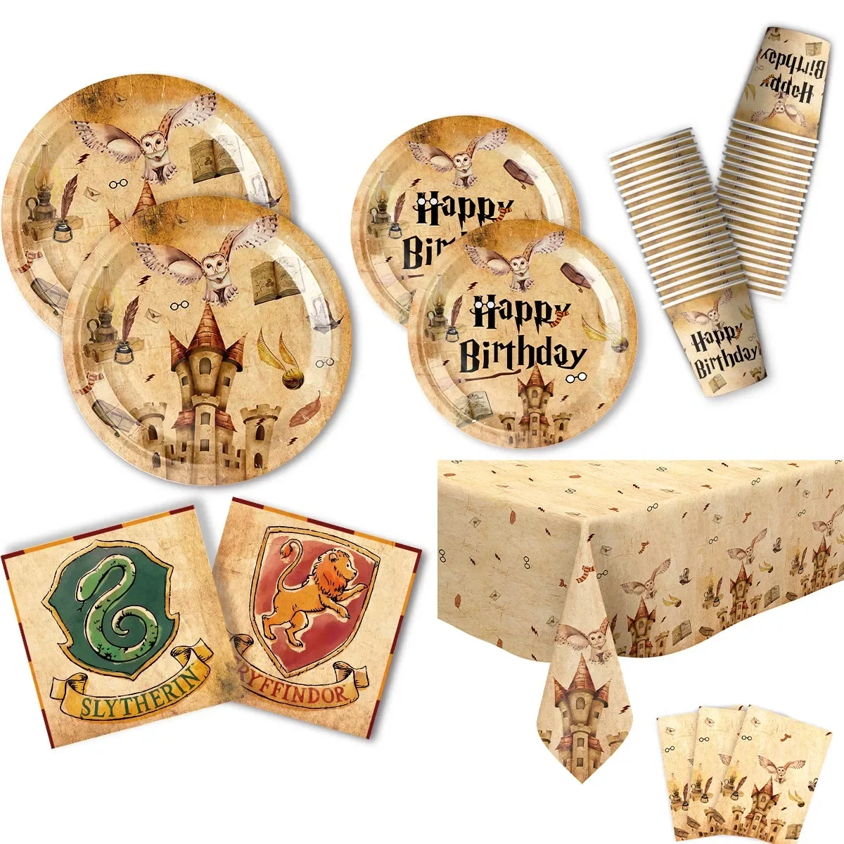 Hot Movie Harry Potter Theme Boys and Girls Birthday Party Decorative Tableware Set Children's Toys Baby Shower Party Supplies