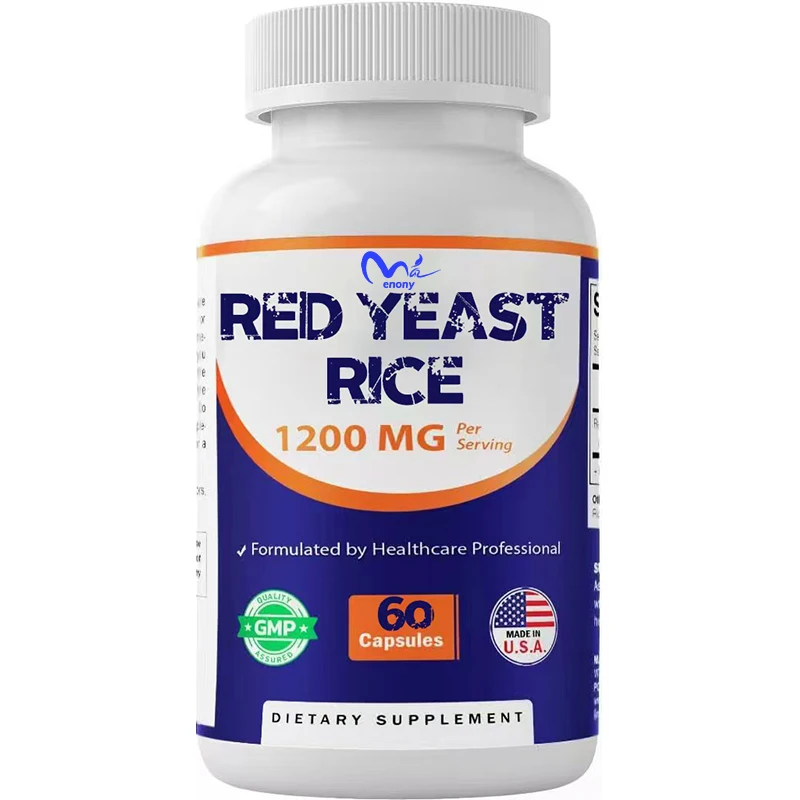 Red yeast rice 1200mg/portion, 60 vegetable capsules, non GMO and gluten free