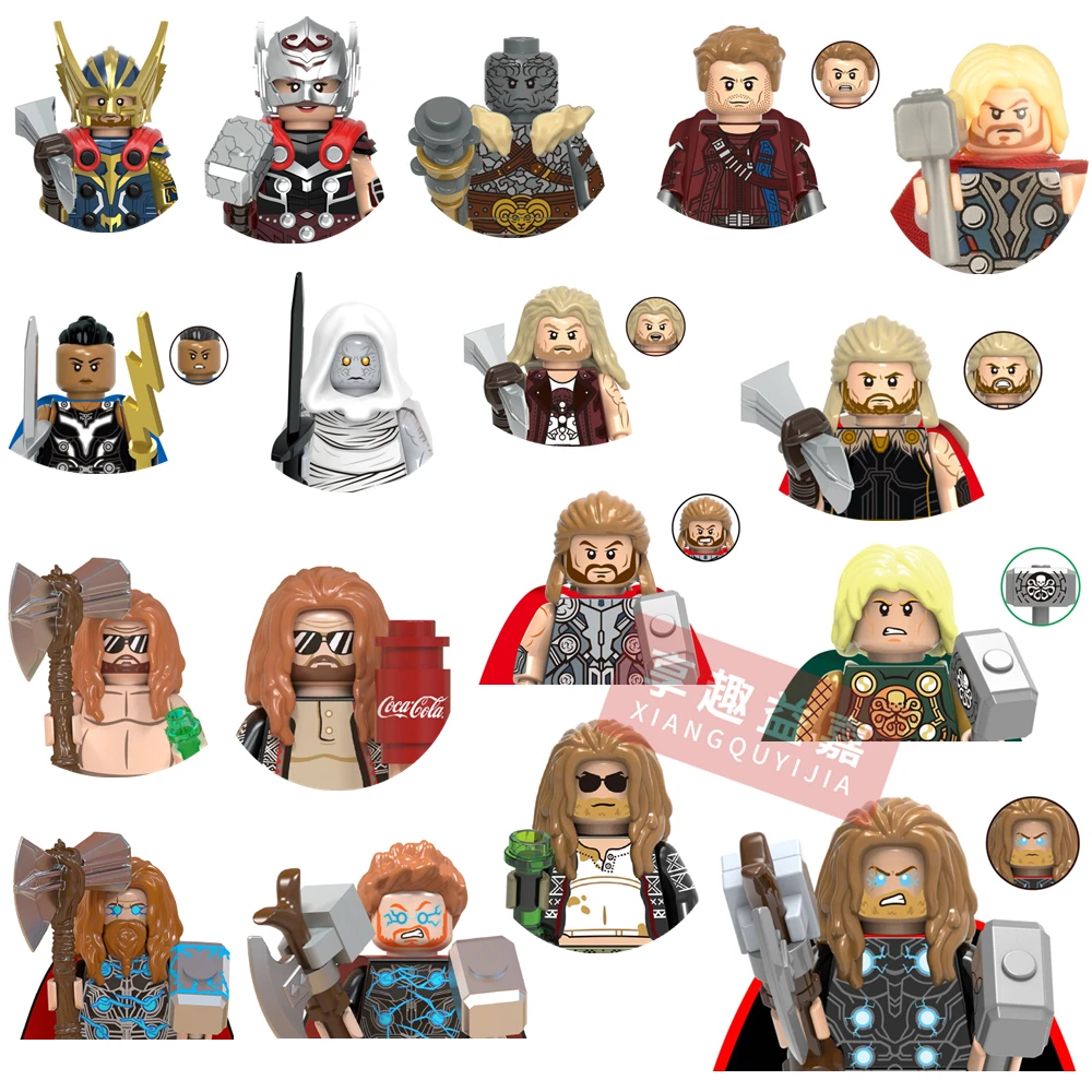 New Tide Superhero Thunder God Jane Foster Mini Action Figures Gorr Bricks Disney Building Blocks Toys for Children X1923 X1924