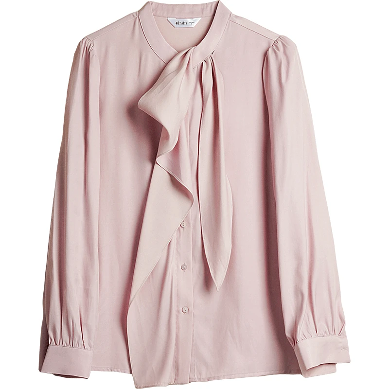 Olrain blusa elegante feminina 2026 primavera estilo francês gola gravata pescoço camisas retas manga longa senhoras topos o58cc003128