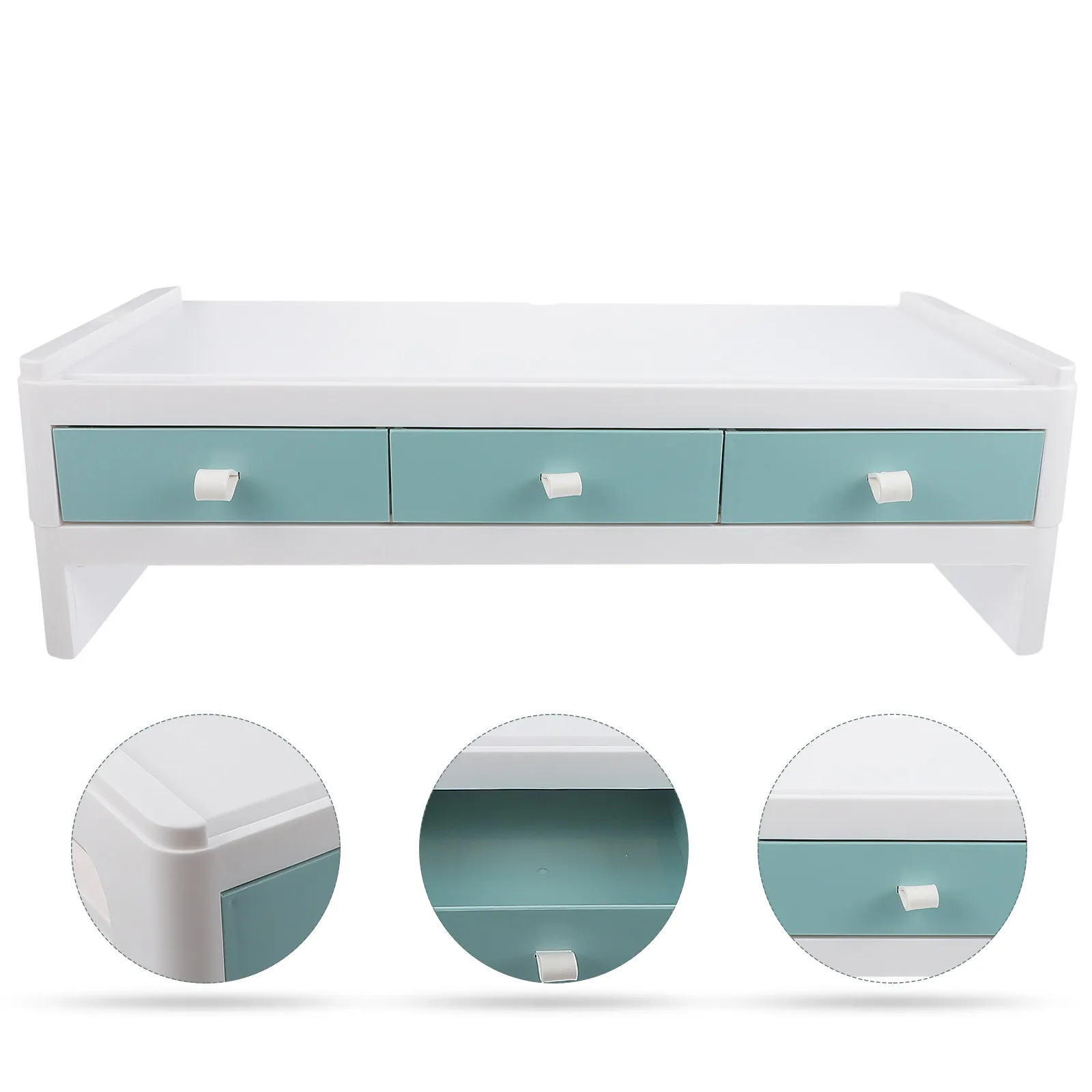 1pc Computer Monitor Stand Simple Smooth Design Fine Craft Durable Plastic Riser For Home Office Desktop Laptop Screen Use