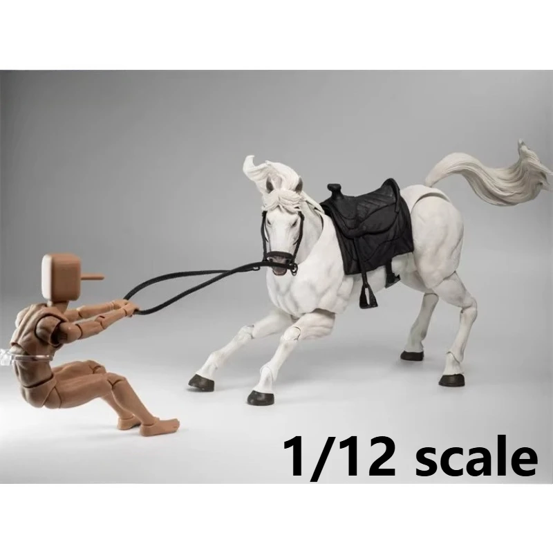 

Pre-sale 1/12 Scale Simulated Animal Non-play Toys White/brown Horse Movable Mount Model Toy Collection Gift