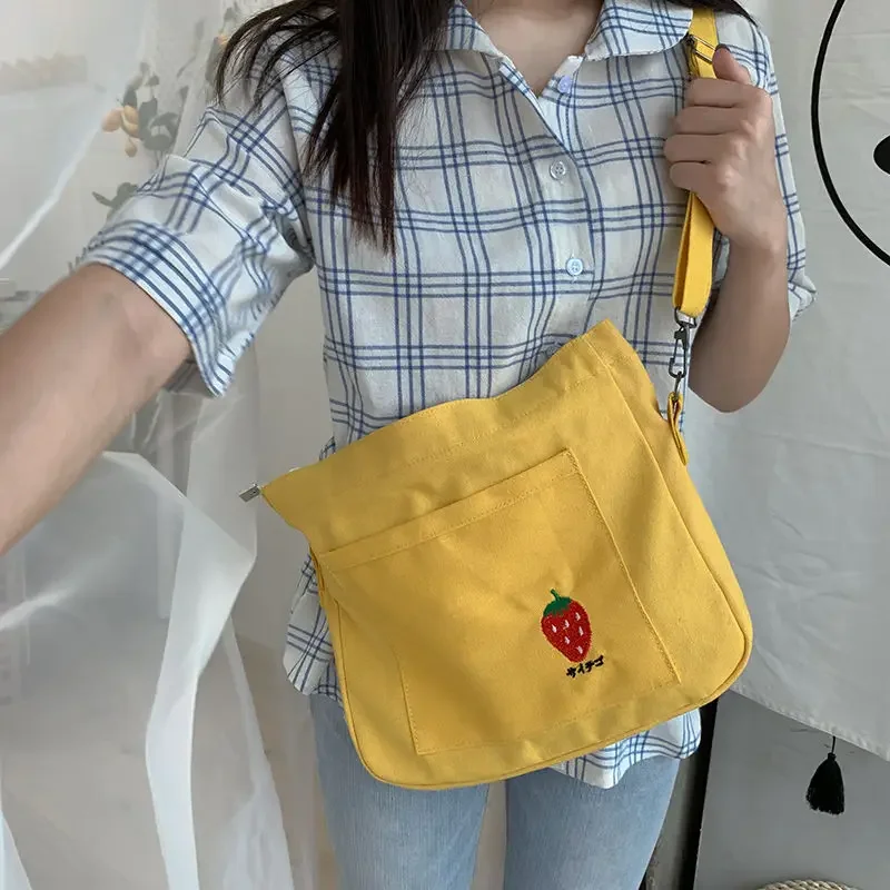 Women Shopping Handbags Casual Ladies Canvas Shoulder Bag Fashion Female Large Capacity Reusable Messenger Grocery Tote Bags