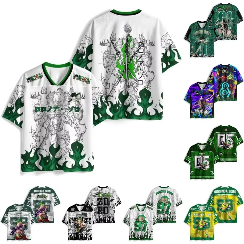 2026 New Anime One Piece Roronoa Zoro Theme Trendy Jersey Collection, Breathable Short-Sleeve Unisex T-Shirt, Family Matching