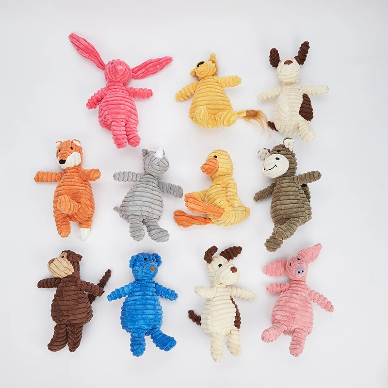 Bite resistant and cute dog,bear,rabbit,sheep,fox, corduroy dog toy, cat and dog grinding teeth, cleaning teeth, happy play