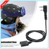 1m Mic Earpiece Extension Cord 2-Pin K Type Walkie Talkie Extension Core Replacement Ham Radio Accessory for Baofeng UV-5R 888S