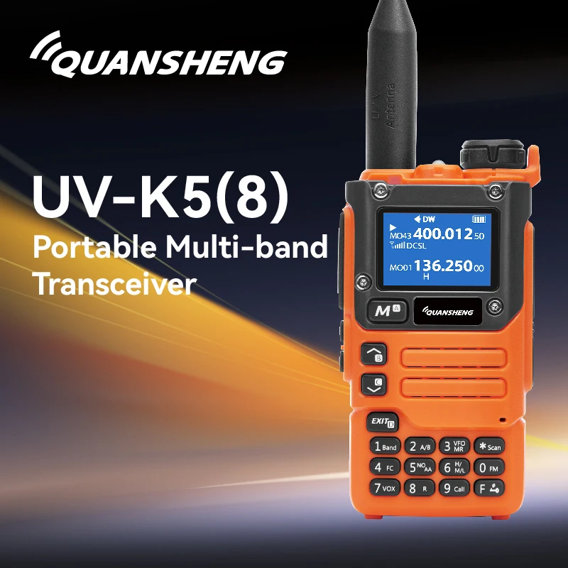 Quansheng UVK5(8) Dual Band 5W  Walkie Talkie Two Way Radio UVK6 Orange Color