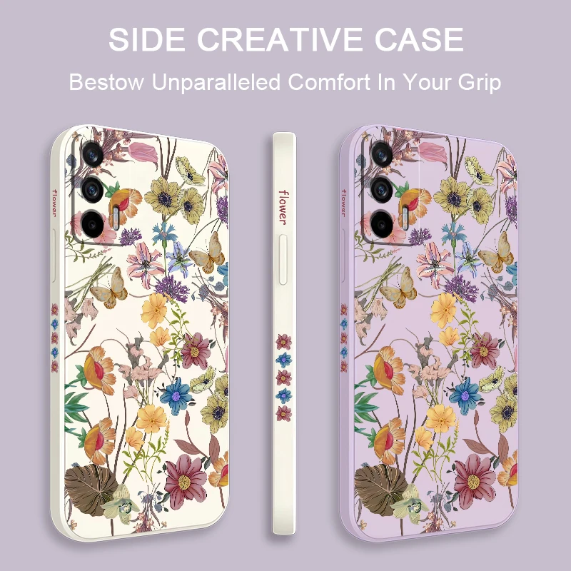 Nice Flowers Butterfly Case For OPPO Realme GT NEO2 Master GT2 XT X2 Q5 Q3I V5 V13 U1 Q3 Pro Carnival Soft Silicone Phone Cover