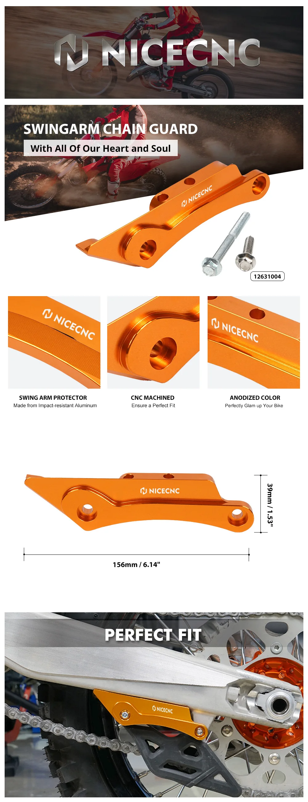 (EU-Lager) Für 2023 KTM EXC 300 TPi Six Days Schwingenschutz XCW XCF-W EXC-F 500 450 400 350 250 200 150 125 SX XC F 2012-2022 – Detail 2