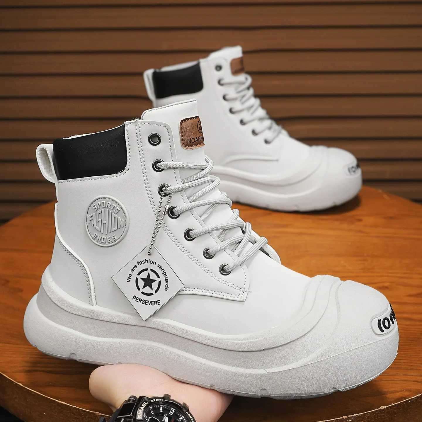 

2025 Autumn New Men's Plus-Size High-Top Leather Short Boots | Stylish Niche Casual Shoes for Daily Wear,Versatile & Fashionable