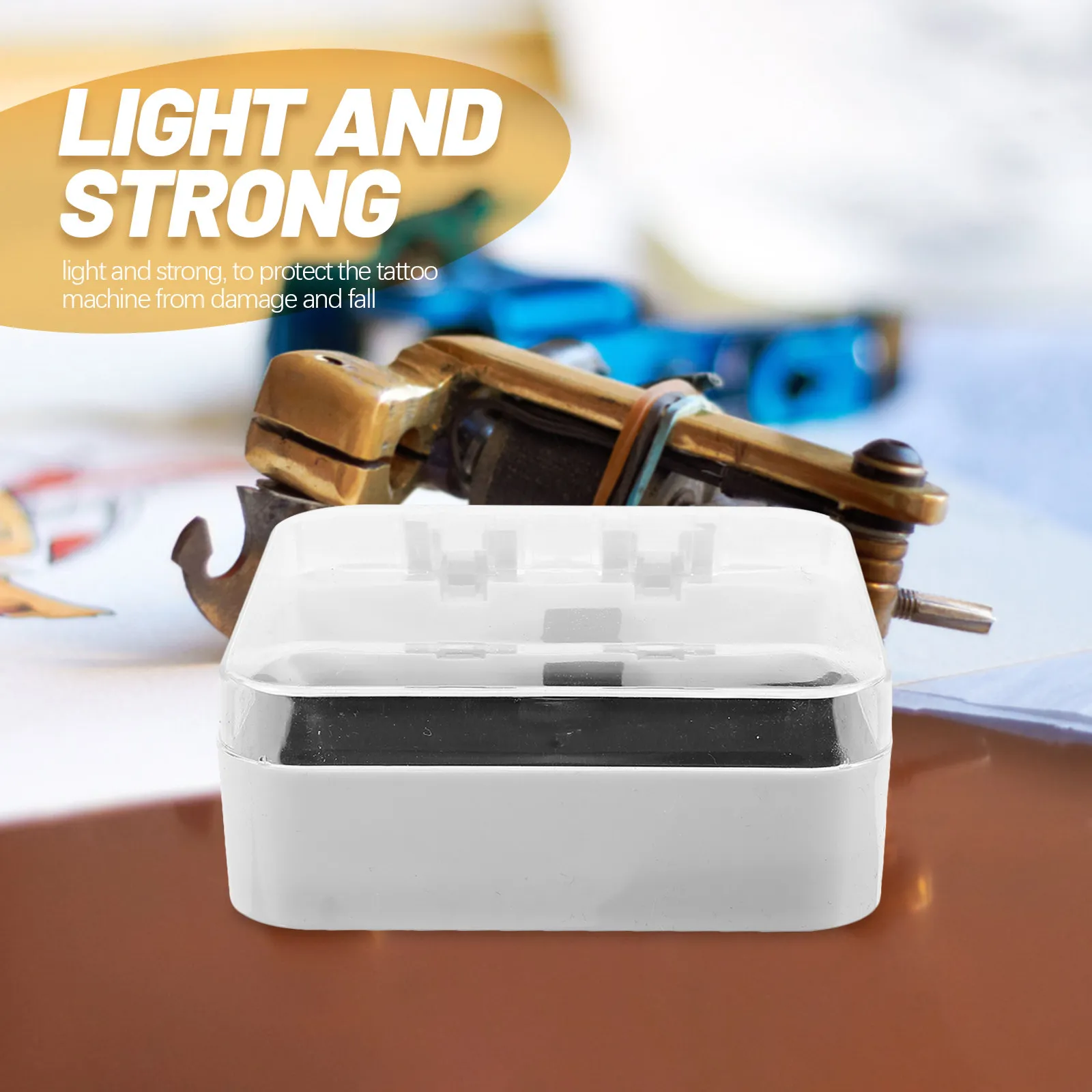 

Tattoo Case Acrylic Lightweight Protective Tattoo Machine Storage Organizer Small Box for Equipment and Supplies