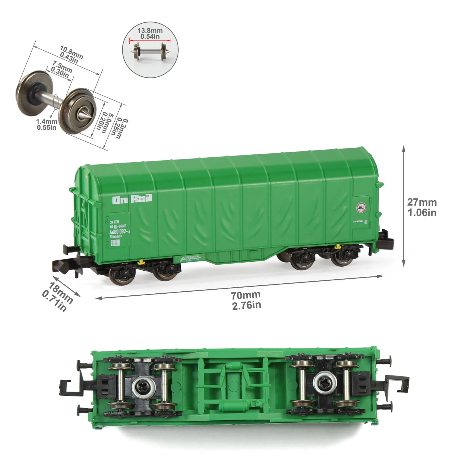 Evemodel 1 Unit Model Trains N Scale 1:160 Covered Coil Wagon Freight Cars C15062