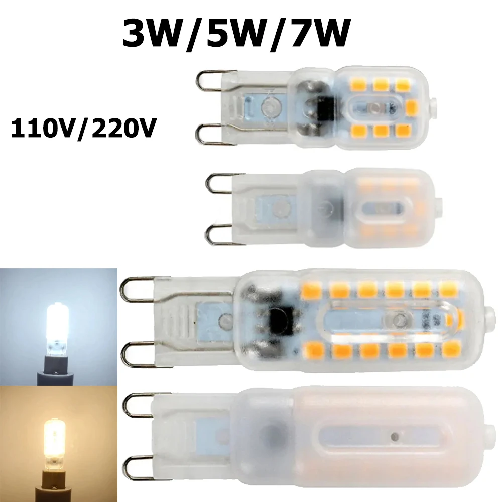 G9 LED Silicone Lamp 3W 5W 7W Light 220V 3000K 6000K Milky White/Clear Shell 2835SMD Chip Lights Living Room 360° Lighting Home