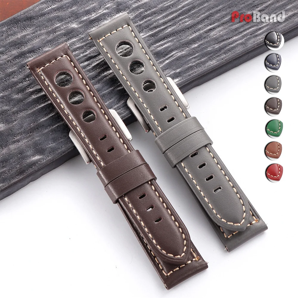 Genuine Leather Watchband 20mm 22mm 24mm 26mm Watch Bands for Panerai for Seiko for Omega Cowhide Watch Strap Women Men Bracelet