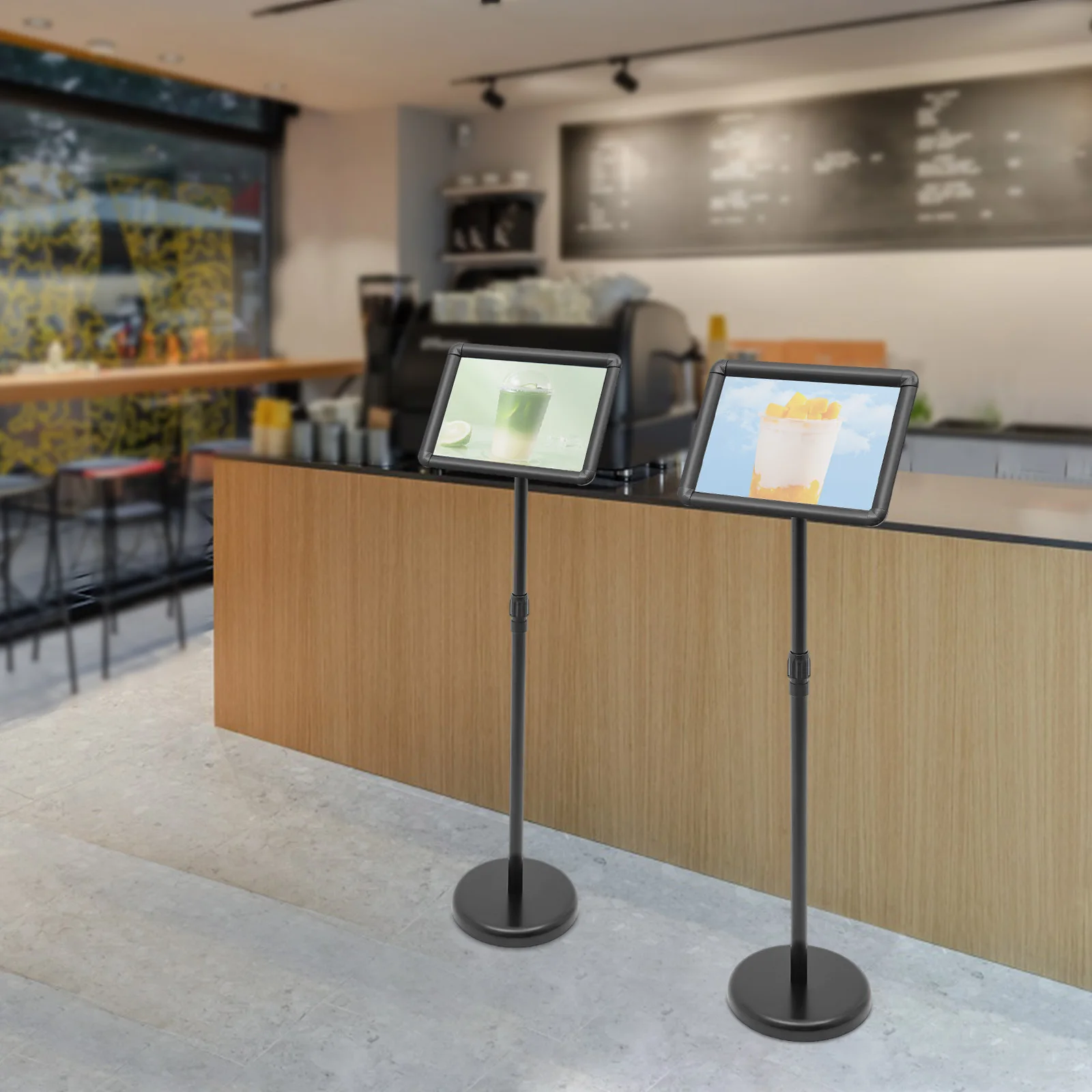 ステンレス製縦型表示板広告板(2枚セット) さまざまなシーンに最適