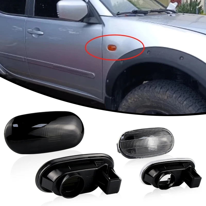 

2x Side Marker Turn Signal Lamp Lens Shell No bulb For Mitsubishi Triton L200 2005-2015 Pajero Montero Sport Nativa 08-16