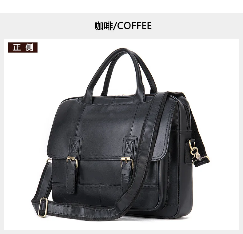 Borsa in pelle da uomo Valigetta da ufficio Messenger Uomo in vera pelle Borse per laptop da 15,6 pollici Borse da uomo Borsa a tracolla per 14 borse per computer