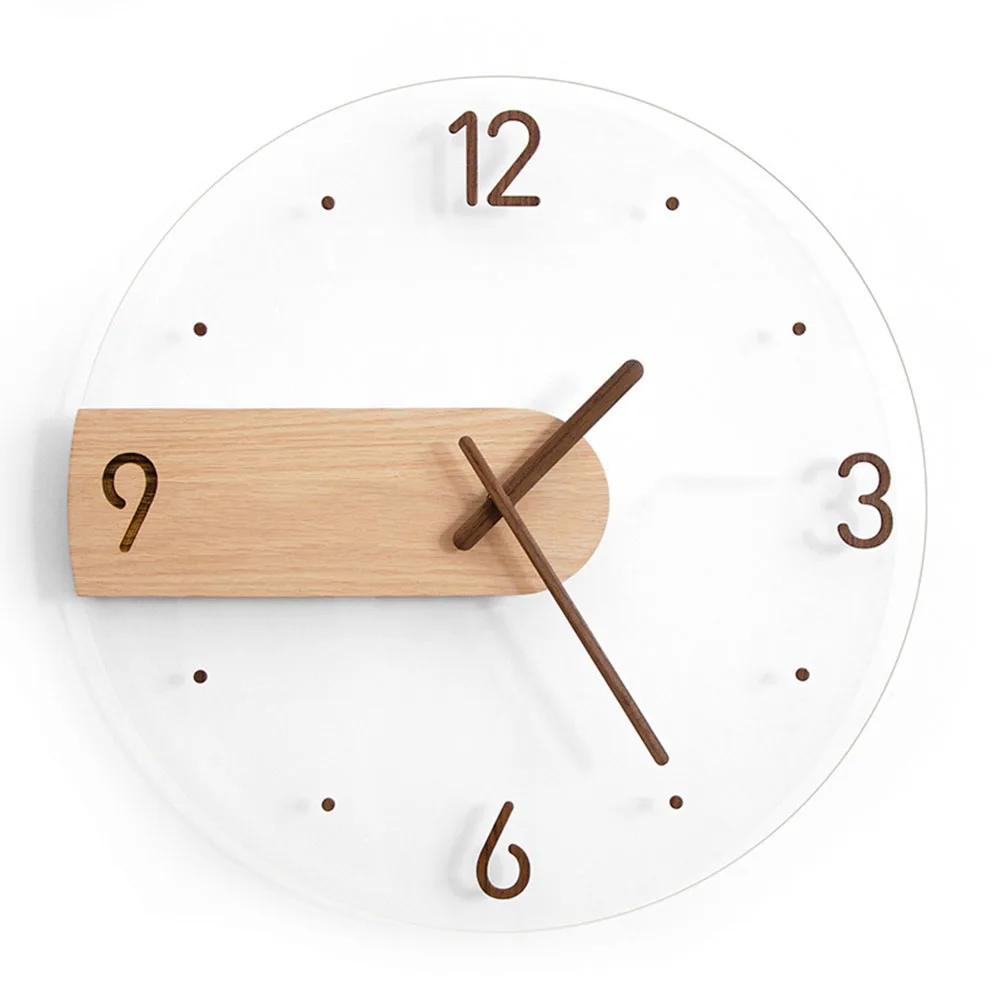 Sleek Black Walnut Wood Wall Clock Nordic Style Minimalist Clock 12in Diameter Easy Installation Guide Provided