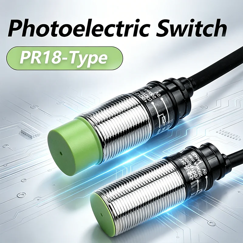 M18 Cylindrical Oil Water Proof Anti-Dust DC12-24V 3 Wires PR18 Proximity Switch Sensor PR18-2DN Inductive Metal Type NPN PNP