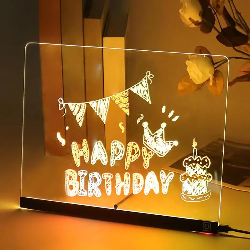 لوحات LED للكتابة على لوحات الرسم المضيئة، مفكرة أكريليك قابلة لإعادة الكتابة، مذكرة مذكرة متوهجة للمنزل، ألعاب الحرف اليدوية، ممارسة الطريق