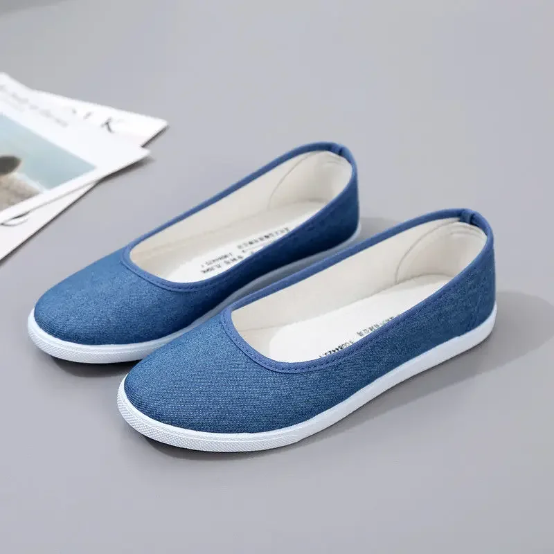 Denim Slip On Woman Footwear Flat Shoes For Women Loafers Casual Sneaker Spring Cotton Urban With High Quality Promotion Offer