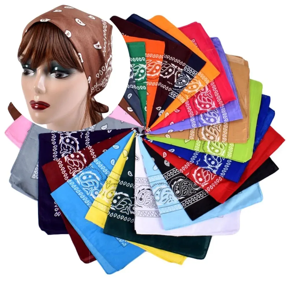 

53cm*53cm Square Print Square Silk Scarf Casual Elegant Thin Breathable Neck Women Windproof Head Wrap Hair Scarves