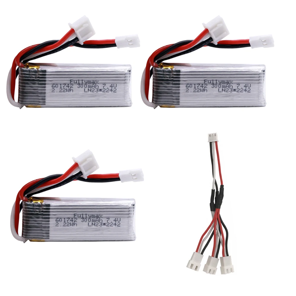 7.4V 300mah batteria con cavo di ricarica per WLToys F959 XK DHC-2 A600 A700 A800 A430 RC Aereo RTF pezzi di Ricambio 2s 7.4v batteria