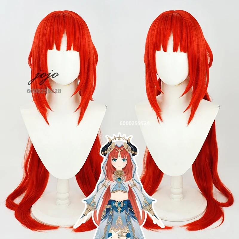 

Game Genshin Impact Nilou Cosplay Wig Orange Red Double Ponytail Hair Halloween Christmas Anime Women Essential Wigs