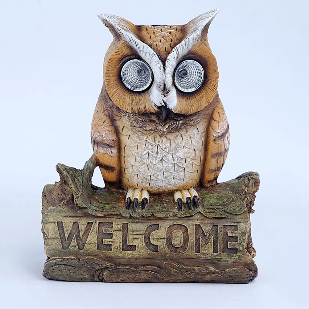 

Owl shaped Resin Solar Light Waterproof Lawn Decorative Lamp for Outdoor Garden Use Lovely Owl Design Night Lighting