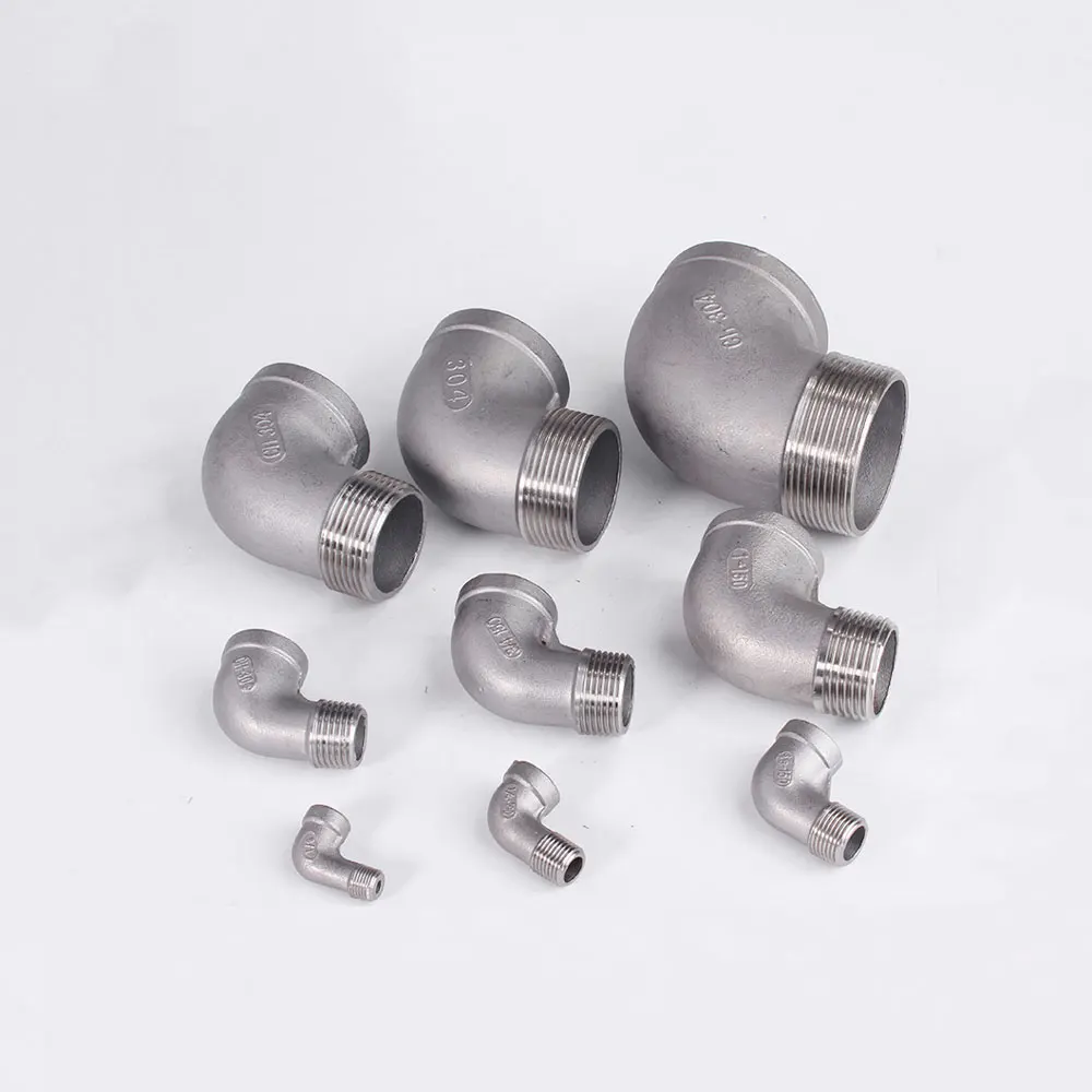 1/8" 1/4" 3/8" 1/2" 3/4" 1" 1-1/4" 1-1/2" 2" 4" BSP NPT Weiblich Männlich 90 Grad Winkel 304 Edelstahl Rohrverschraubung Anschluss – Detail 2